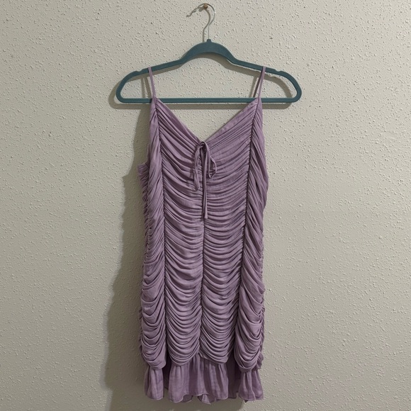 Naked Zebra Purple Ruffle Mini Dress - Size M - Picture 1 of 7